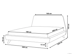Best Sale Beliani Parisanky Kangas Harmaa 180 X 200 Cm Vienne
