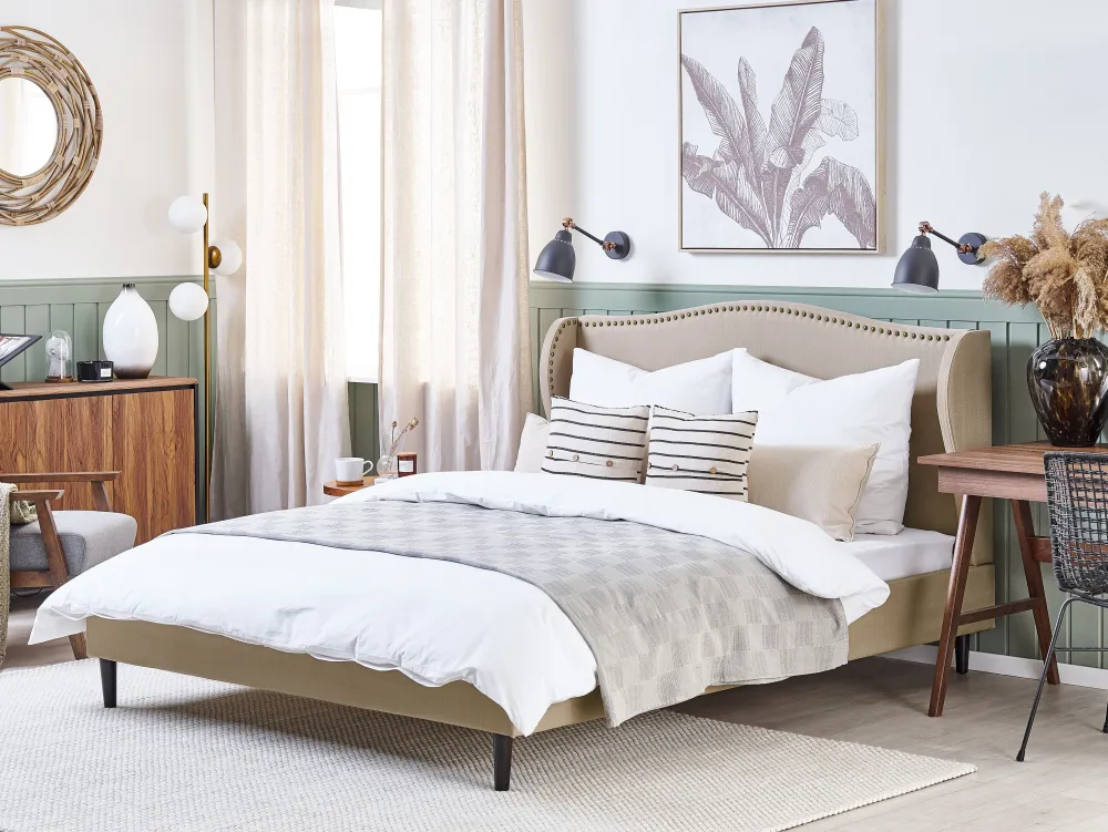 New Beliani Parisanky Kangas Hiekanruskea 180 X 200 Cm Colmar