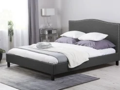 Clearance Beliani Parisanky Kangas Led-Valot Tummanharmaa 180 X 200 Cm Montpellier