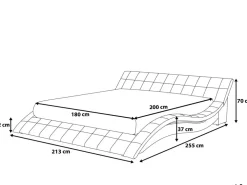 Sängyt<Beliani Parisanky Kangas Musta 180 X 200 Cm Vichy