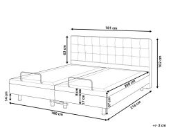 Discount Beliani Parisanky Kangas Sahkosaadettava Tummanharmaa 180 X 200 Cm Duke
