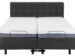 Discount Beliani Parisanky Kangas Sahkosaadettava Tummanharmaa 180 X 200 Cm Duke