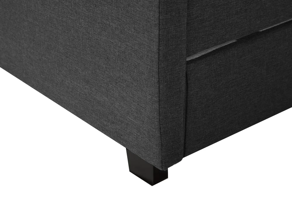 New Beliani Parisanky Kangas Säilytystila Led-Valot Tummanharmaa 180 X 200 Cm Montpellier