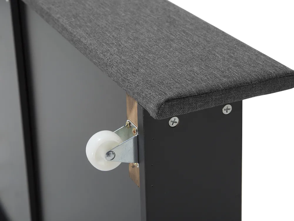 New Beliani Parisanky Kangas Säilytystila Led-Valot Tummanharmaa 180 X 200 Cm Montpellier