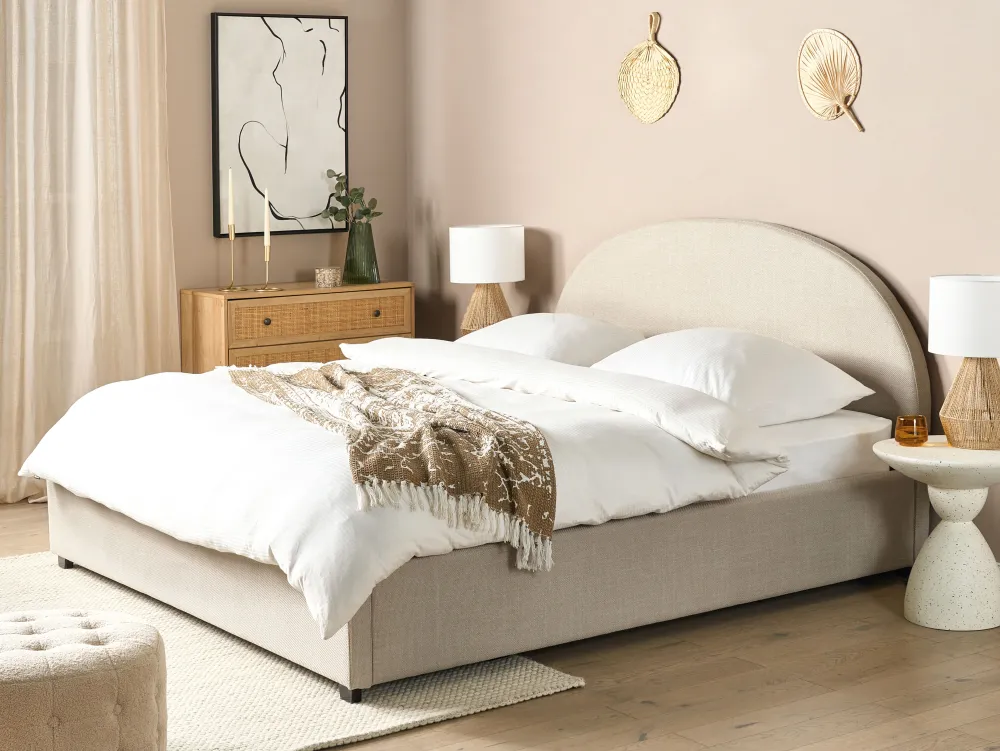 Sängyt<Beliani Parisanky Kangas Säilytystila Beige 180 X 200 Cm Vaucluse