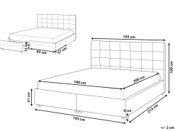 Sängyt<Beliani Parisanky Kangas Säilytystila Vihrea 180 X 200 Cm La Rochelle