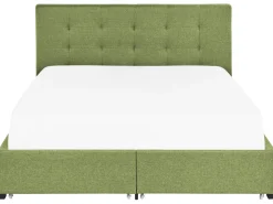 Sängyt<Beliani Parisanky Kangas Säilytystila Vihrea 180 X 200 Cm La Rochelle