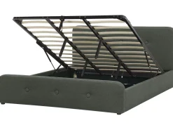 Sängyt<Beliani Parisanky Kangas Säilytystila Tummanharmaa 180 X 200 Cm Rennes