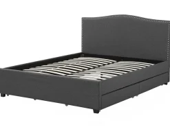 Best Beliani Parisanky Kangas Säilytystila Tummanharmaa 180 X 200 Cm Montpellier