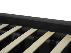 Sängyt<Beliani Parisanky Kangas Säilytystila Vaaleat Led-Valot Tummanharmaa 180 X 200 Cm Montpellier