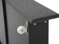 Sängyt<Beliani Parisanky Kangas Säilytystila Vaaleat Led-Valot Tummanharmaa 180 X 200 Cm Montpellier