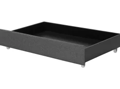 Sängyt<Beliani Parisanky Kangas Säilytystila Vaaleat Led-Valot Tummanharmaa 180 X 200 Cm Montpellier