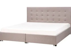 Sängyt<Beliani Parisanky Kangas Säilytystila Vaaleanharmaa 180 X 200 Cm La Rochelle