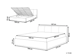 Sängyt<Beliani Parisanky Kangas Säilytystila Harmaa 180 X 200 Cm Orbey