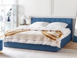 Sängyt<Beliani Parisanky Kangas Säilytystila Sininen 180 X 200 Cm Dreux