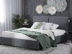 Best Sale Beliani Parisanky Kangas Tummanharmaa 180 X 200 Cm Belfort