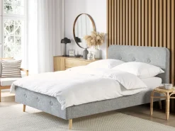 Discount Beliani Parisanky Kangas Vaaleanharmaa 180 X 200 Cm Rennes