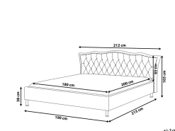 Sängyt<Beliani Parisanky Kangas Vaaleanharmaa 180 X 200 Cm Metz