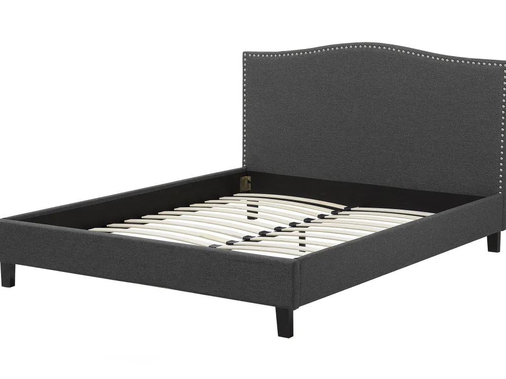 Sängyt<Beliani Parisanky Kangas Vaaleat Led-Valot Tummanharmaa 180 X 200 Cm Montpellier