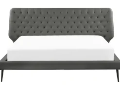 Sängyt<Beliani Parisanky Keinonahka Harmaa 180 X 200 Cm Essonne