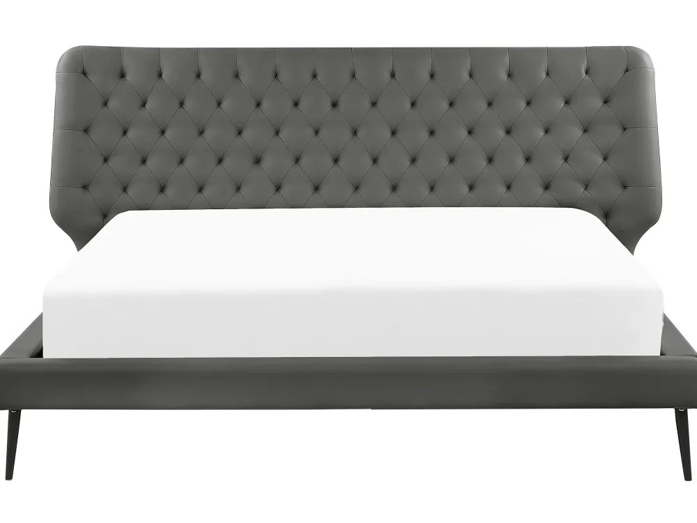 Sängyt<Beliani Parisanky Keinonahka Harmaa 180 X 200 Cm Essonne