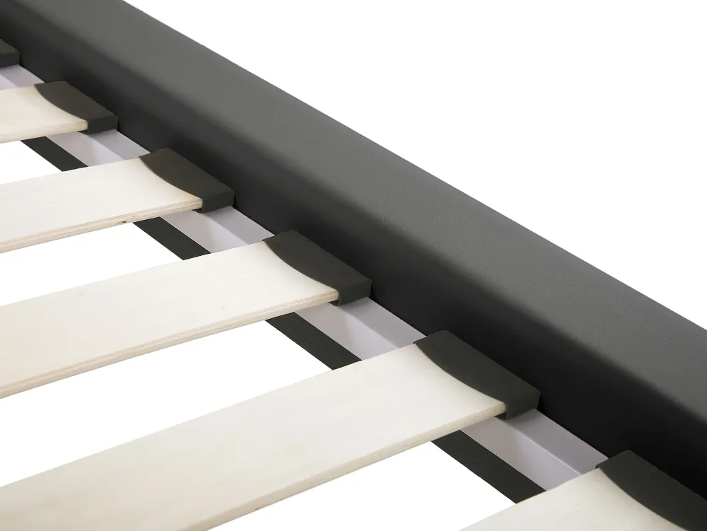 Sängyt<Beliani Parisanky Keinonahka Harmaa 180 X 200 Cm Essonne