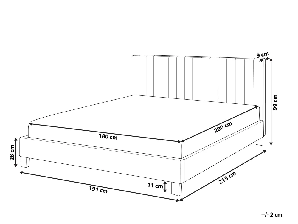 Clearance Beliani Parisanky Keinonahka Harmaa 180 X 200 Cm Poitiers