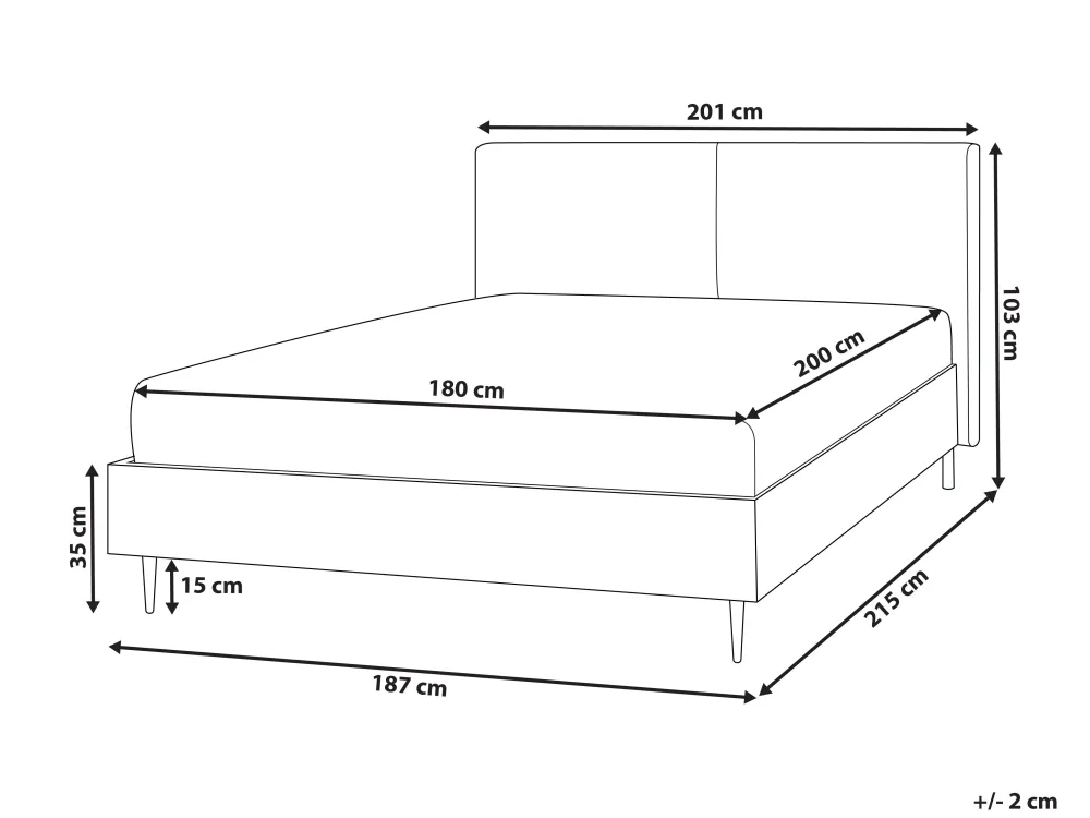 Sängyt<Beliani Parisanky Keinonahka Kullanruskea 180 X 200 Cm Limanton