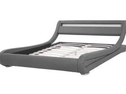 Cheap Beliani Parisanky Keinonahka Led-Valo Harmaa 180 X 200 Cm Avignon