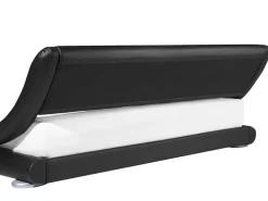 Outlet Beliani Parisanky Keinonahka Led-Valo Musta 180 X 200 Cm Avignon