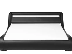 Outlet Beliani Parisanky Keinonahka Led-Valo Musta 180 X 200 Cm Avignon