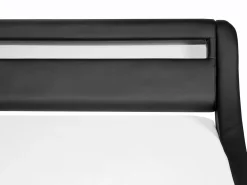 Outlet Beliani Parisanky Keinonahka Led-Valo Musta 180 X 200 Cm Avignon