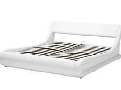 Outlet Beliani Parisanky Keinonahka Säilytystila Valkoinen 180 X 200 Cm Avignon