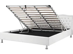 Hot Beliani Parisanky Keinonahka Säilytystila Valkoinen 180 X 200 Cm Metz