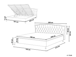 Hot Beliani Parisanky Keinonahka Säilytystila Valkoinen 180 X 200 Cm Metz