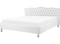 Hot Beliani Parisanky Keinonahka Säilytystila Valkoinen 180 X 200 Cm Metz