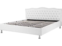 Hot Beliani Parisanky Keinonahka Säilytystila Valkoinen 180 X 200 Cm Metz