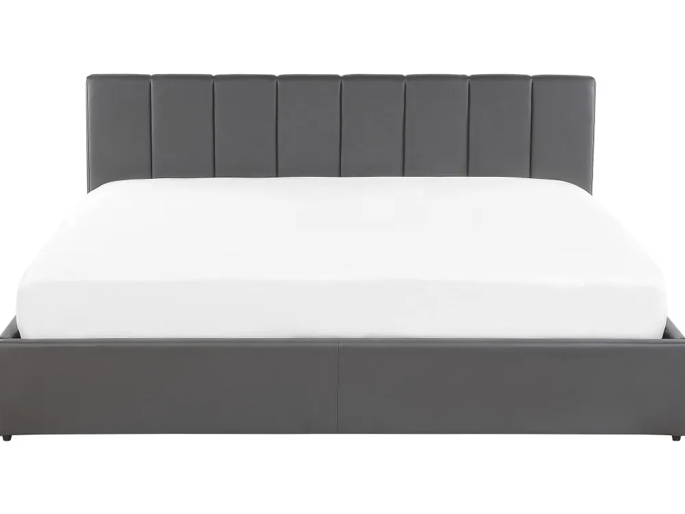 Sängyt<Beliani Parisanky Keinonahka Säilytystila Tummanharmaa 180 X 200 Cm Dreux