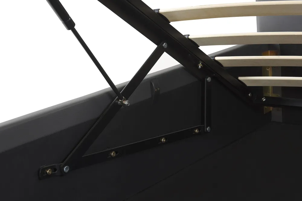 Sängyt<Beliani Parisanky Keinonahka Säilytystila Tummanharmaa 180 X 200 Cm Dreux