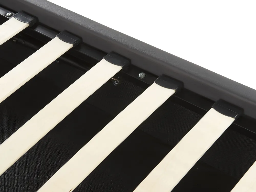 Sängyt<Beliani Parisanky Keinonahka Säilytystila Tummanharmaa 180 X 200 Cm Dreux