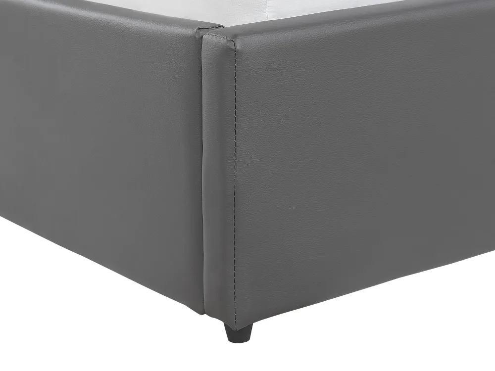 Sängyt<Beliani Parisanky Keinonahka Säilytystila Tummanharmaa 180 X 200 Cm Dreux