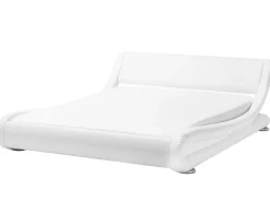 Sängyt<Beliani Parisanky Keinonahka Valkoinen 180 X 200 Cm Avignon