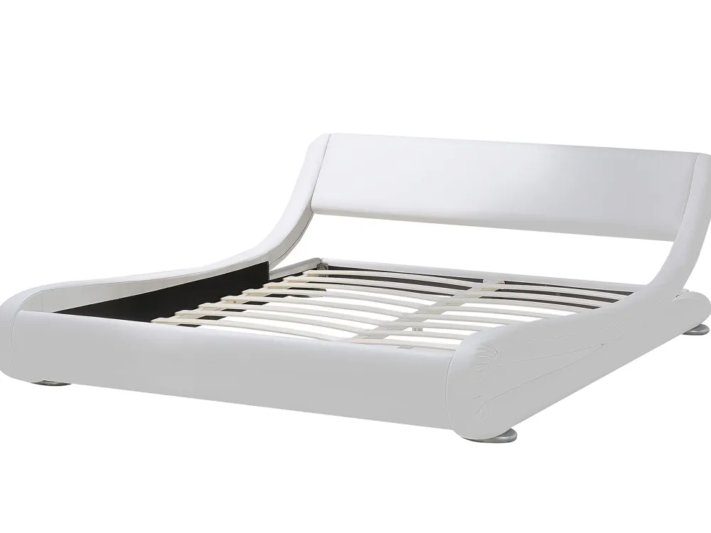 Sängyt<Beliani Parisanky Keinonahka Valkoinen 180 X 200 Cm Avignon