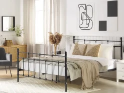 Sängyt<Beliani Parisanky Metalli Musta 160 X 200 Cm Lynx