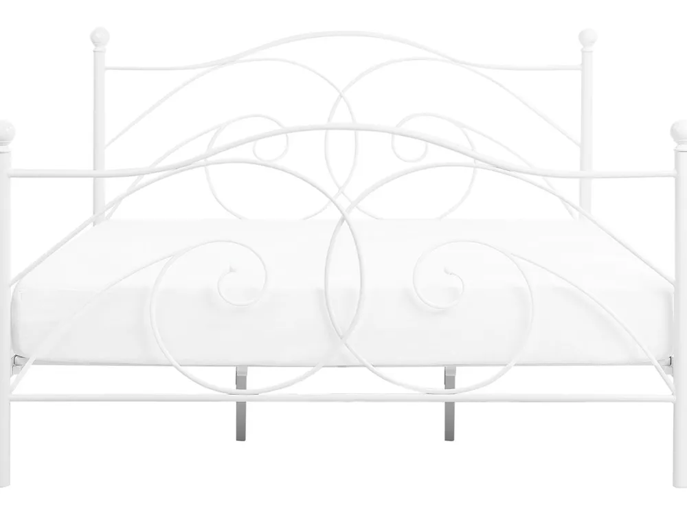 Sängyt<Beliani Parisanky Metalli Valkoinen 180 X 200 Cm Dinard