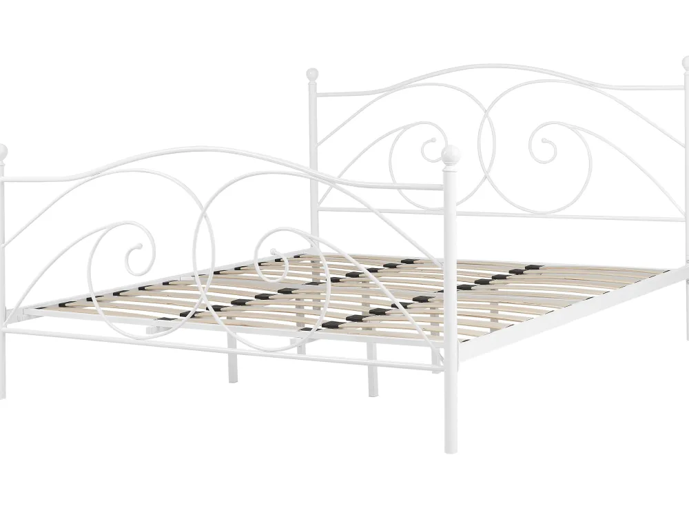 Sängyt<Beliani Parisanky Metalli Valkoinen 180 X 200 Cm Dinard