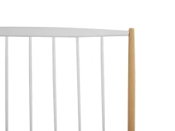 Fashion Beliani Parisanky Metalli Valkoinen/Vaalea Puu 180 X 200 Cm Maurs