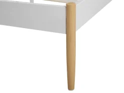 Fashion Beliani Parisanky Metalli Valkoinen/Vaalea Puu 180 X 200 Cm Maurs