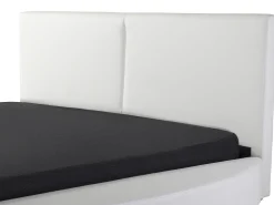 Sängyt<Beliani Parisanky Nahka Pyorea Valkoinen 180 X 200 Cm Laval