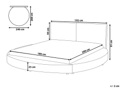 Sängyt<Beliani Parisanky Nahka Pyorea Valkoinen 180 X 200 Cm Laval